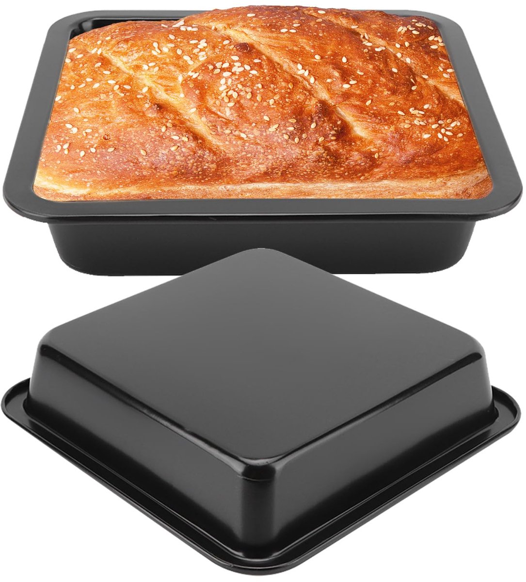 Ibenzoa® Bakvormen Set van Twee Vierkante Antikleef Taartvormen van Koolstofstaal voor Perfecte Baksels