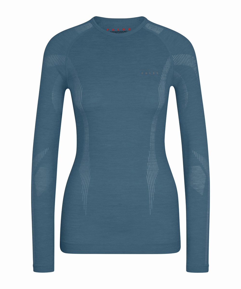 FALKE dames Wool-Tech Round Neck functioneel shirt met lange mouwen