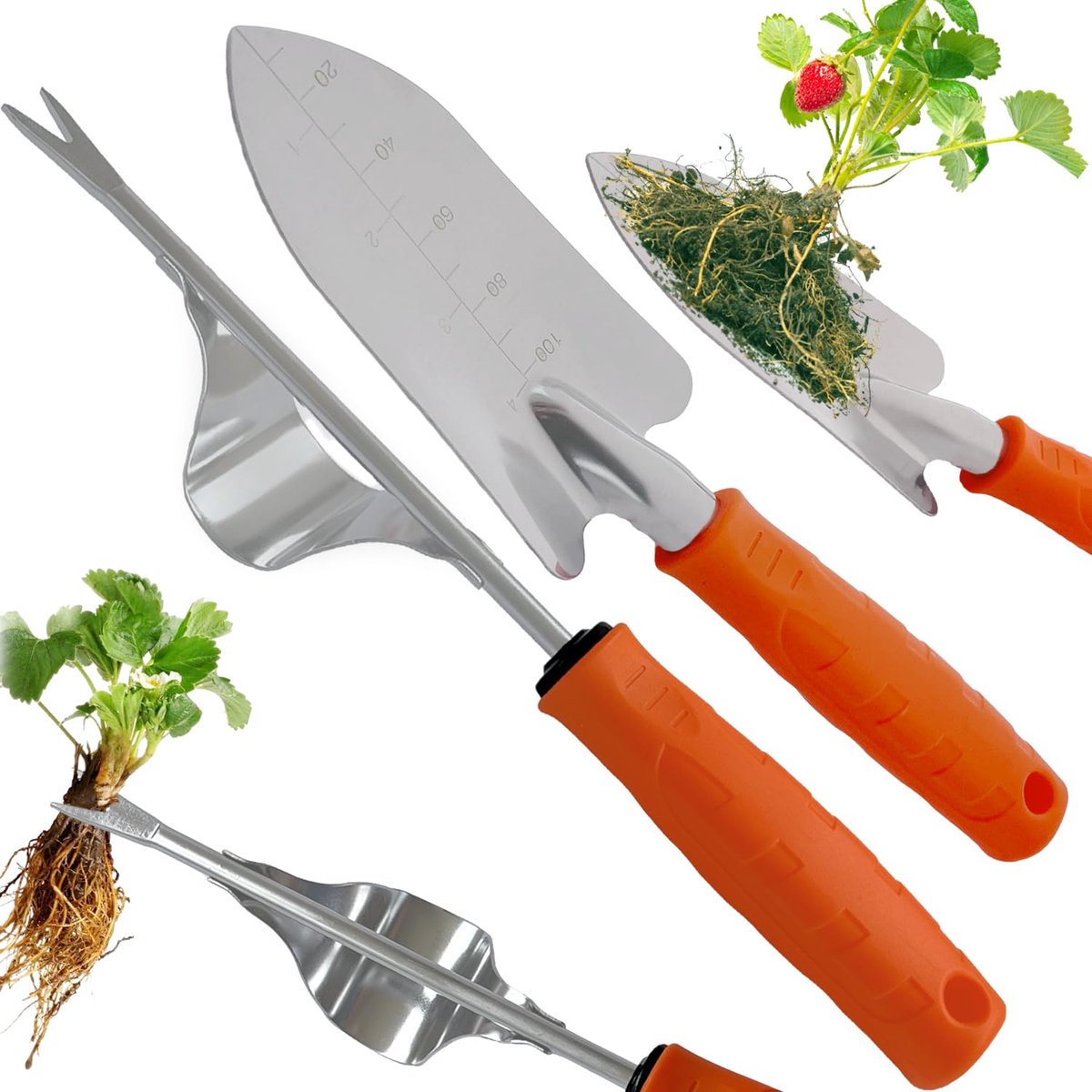 Ibenzoa® Handige Roestvrij Stalen Onkruidsteker en Tuinschep Set voor Efficiënt Tuinieren