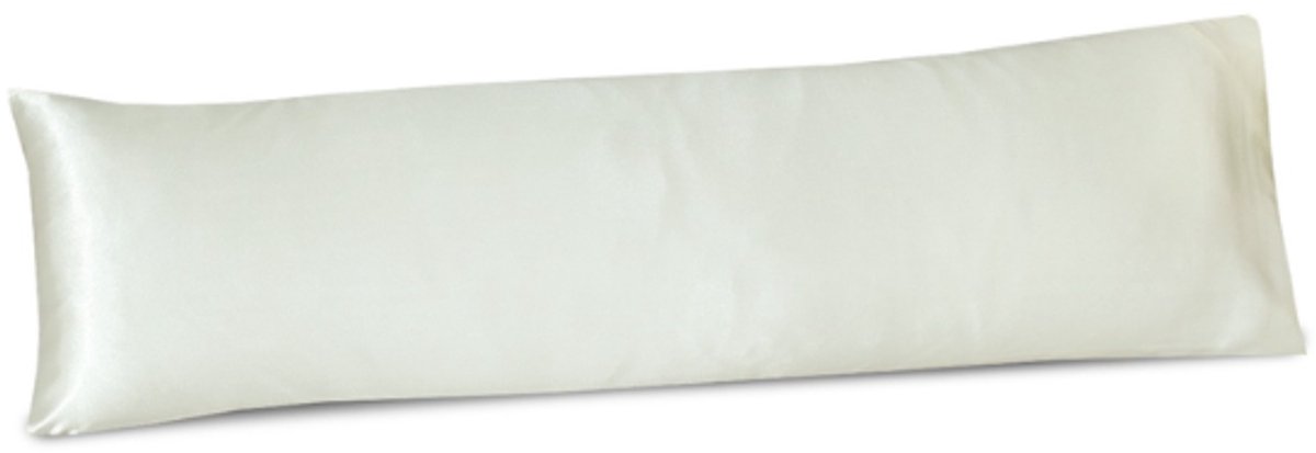 Beauty Silk - Satijnen Body Pillow Kussensloop - Creme - 40x145 cm - Glans Satijn