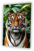 Tigre majestueux dans la nature - Toile décorative représentant un tigre - Art mural animalier - Art réaliste - Art Art décoratif - Toile 75x100 cm