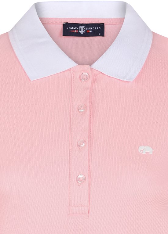 Polo Jimmy Sanders à manches courtes en coton piqué pour femme, rose - M