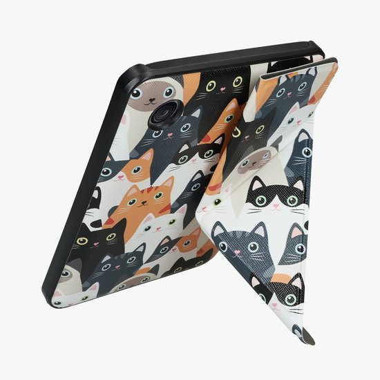 kwmobile e-reader hoesje geschikt voor Kobo Clara BW / Colour hoes - Ereader flip case met standaard - E reader cover van kunstleer - In oranje / zwart / wit van Merkloos — afbeelding 5