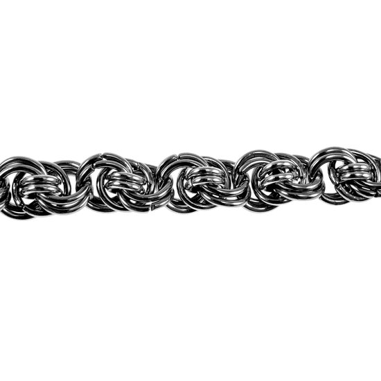 Armband Unisex - Gepolijst RVS Verweven Ringarmband - Exclusieve Armband Handgemaakt door esde2 - Verstelbaar 16cm tot 19cm