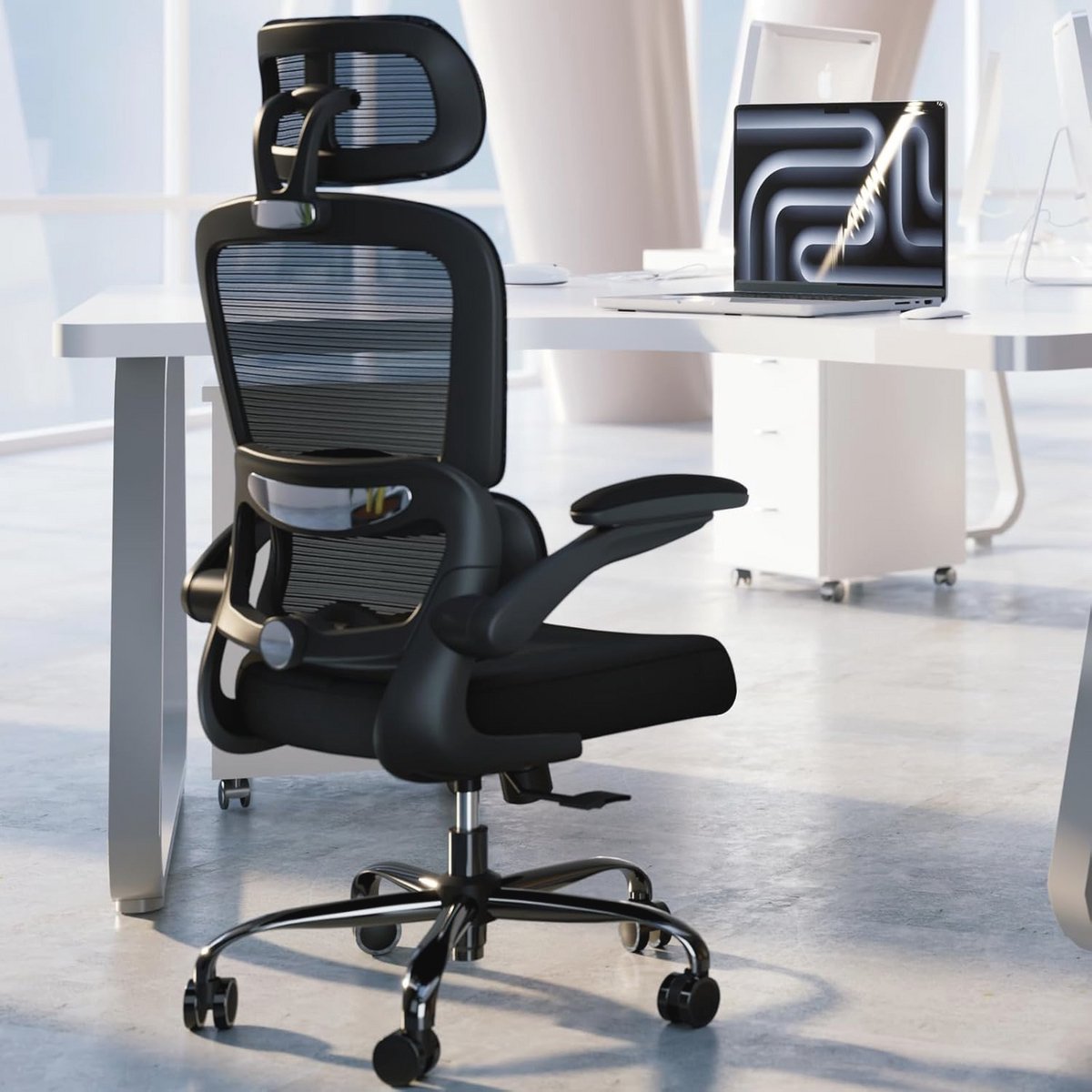 Ergonomische Bureaustoel Met Verstelbare Hoogte en Draaifunctie - Comfortabele Werkstoel voor Thuis En Kantoor