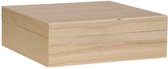 Boîte en bois carrée avec couvercle amovible 20,9cm x 20,9cm x 7cm paulownia