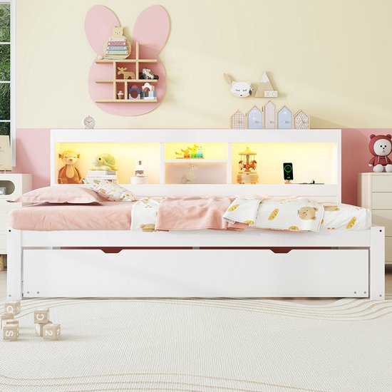 PUGSDRLY Bed 90 x 200 cm with Slatted Frame, Single Bed with Lined Head, Velvet Fabric, Design Rivets, Wooden Legs for Children, Teenagers Adults, Without Mattress, Grey