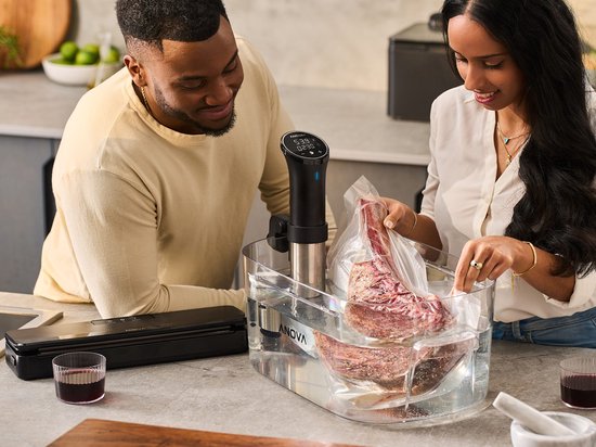 Anova Precision Cooker Wi-Fi Sous Vide Precisiekoker (1100W) – Nauwkeurige Temp. Controle tot 0,1ºC, LCD Touch, 8L Capaciteit, Verwarmt tot 92ºC