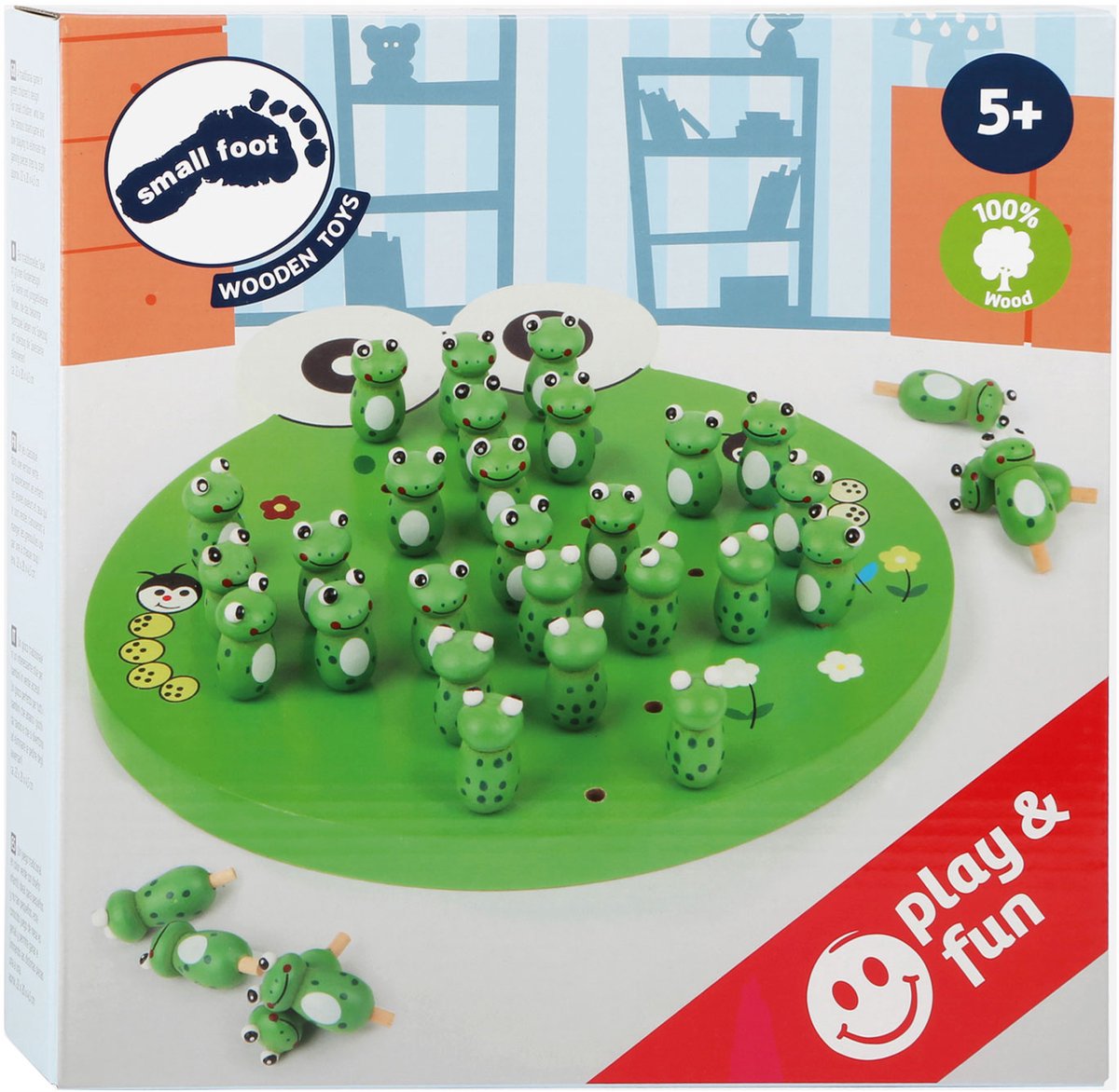 Small Foot solitaire Kikker junior 20 cm hout groen