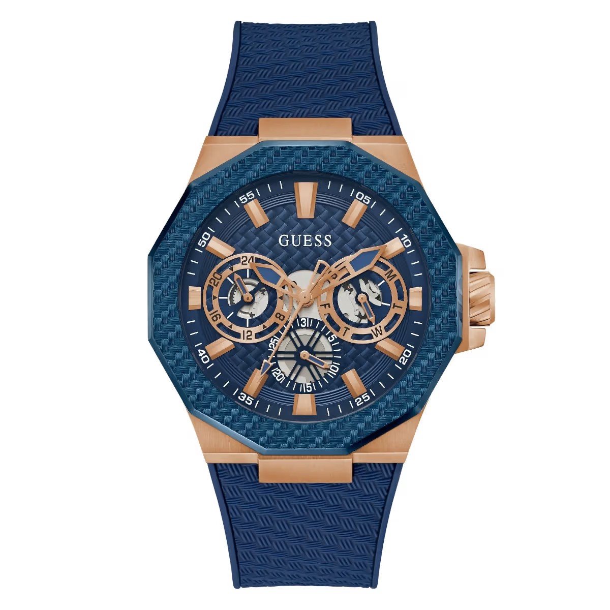 Guess Indy GW0853G3 Horloge - Siliconen - Blauw - Ø 45 mm
