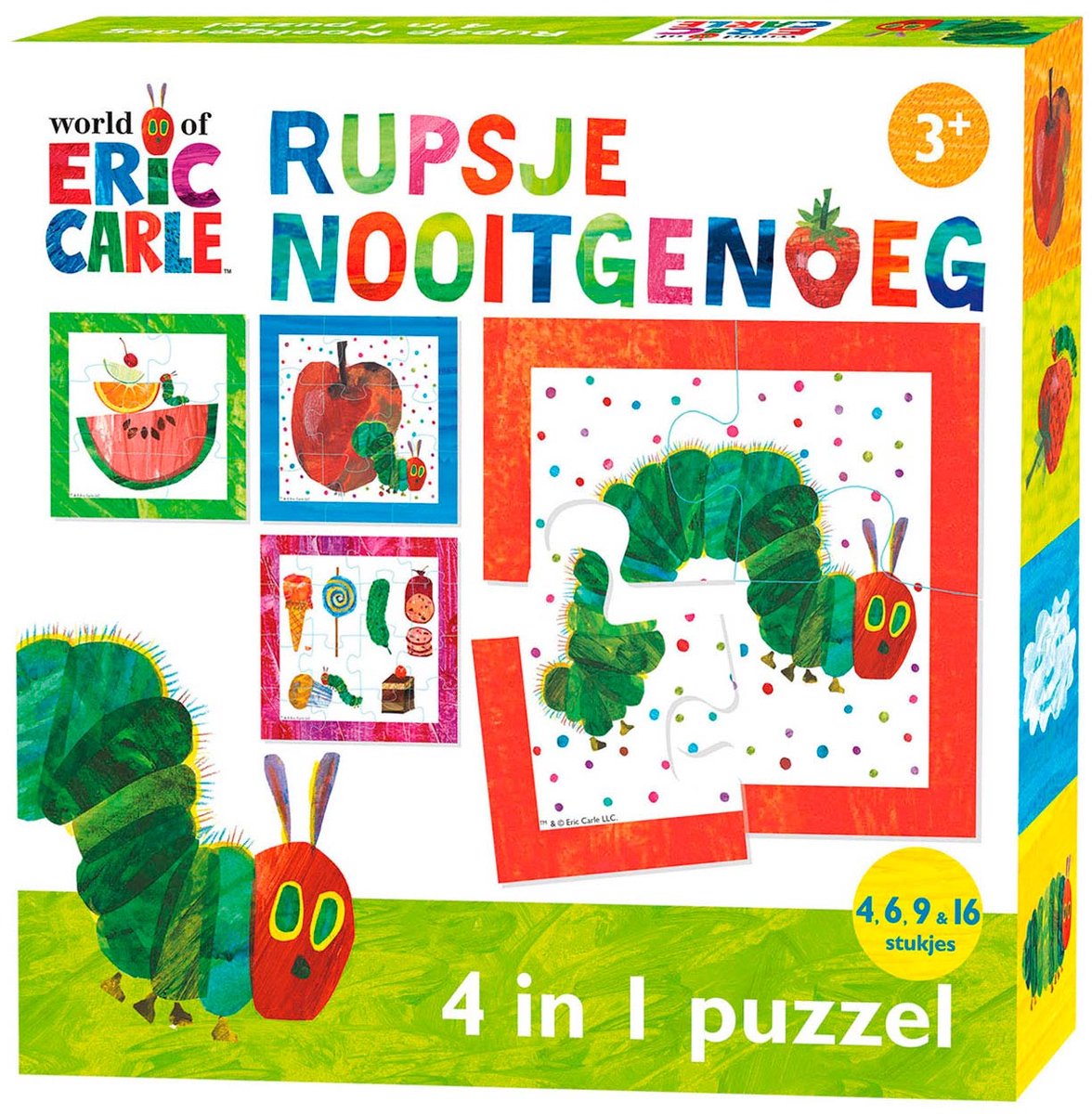 Rupsje Nooitgenoeg puzzel 4 in 1 educatief peuter speelgoed - kinderpuzzel 4x6x9x16 stukjes leren puzzelen - cadeautip puzzel 3 jaar en ouder - Bambolino Toys — afbeelding 18