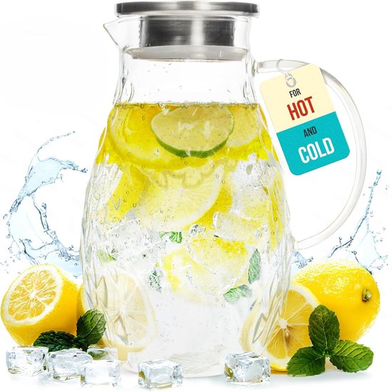 Carafe d'eau Verre froide résistante à la chaleur Verre épaissie d'eau Carafe d'eau Verre froide résistante à la chaleur Verre épaissie d'eau