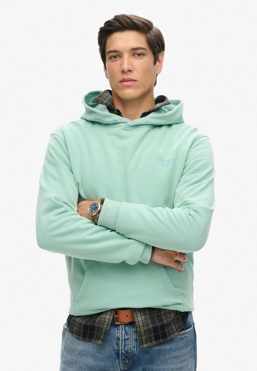Superdry Vintage hoodie met wassing Heren Hoodies Lagoon Aqua