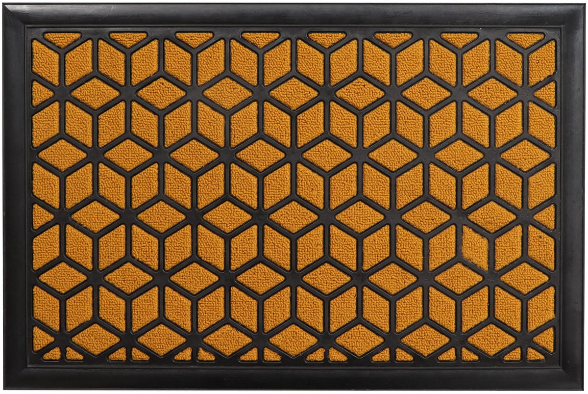 Luance Deurmat - Long Island - mosterd geel - rubber / kunststof - rechthoekig - 40 x 60 cm