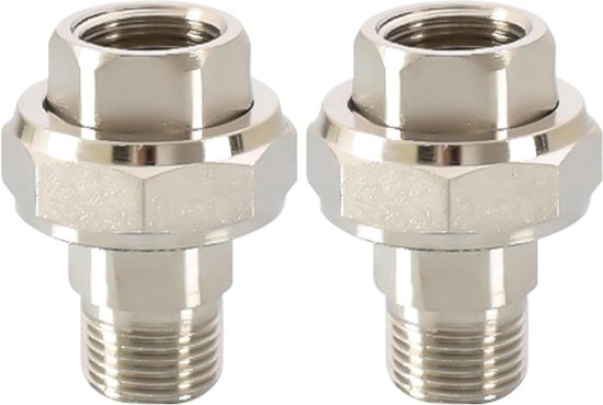 Messing 2-delige koppeling voor watermeter - 1 x 1-1/4