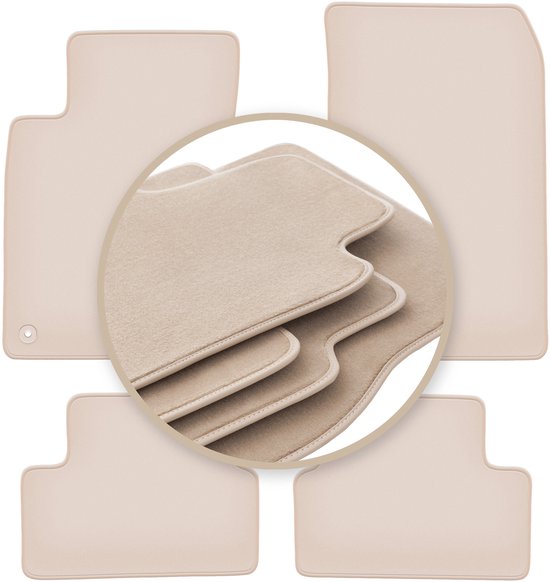 Tapis beiges PREMIUM pour Mercedes CLA X117 Shooting Brake, hayon 2013-2019
