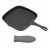 Bol.com Brunbeste Gietijzeren Grillpan - Vierkant - 24x24 cm - Steakpan - Inductie aanbieding