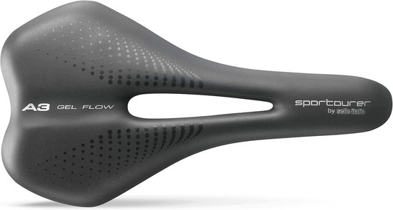 Voltano Gel Flow Fietszadel - Met Uitsparing - Zwart / Zilver