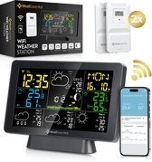 Bol.com MostEssential Weerstation Wifi Edition - Draadloos Weerstation met Buitensensor - Hygrometer - Binnen en Buiten - 150 Me... aanbieding