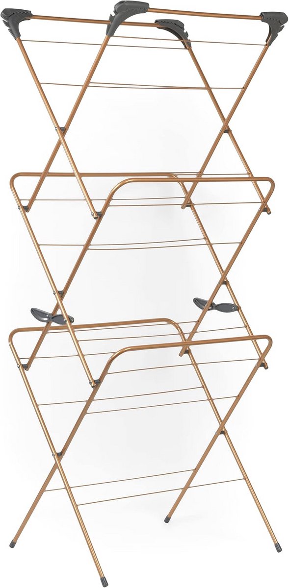 150-jaar jubileum koperen editie elegant kledingrek - 3 lagen - 15 meter droogruimte - opvouwbaar en compact - maximaal 15 kg belasting