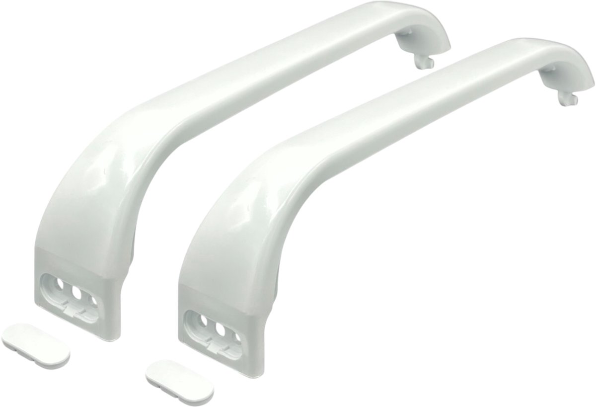 Fixem® deurgreep van koelkast Geschikt voor Bosch/Siemens 00265975, 00267269, 00369542, 369542 - 310mm - Wit - gebogen - 2 Stuks