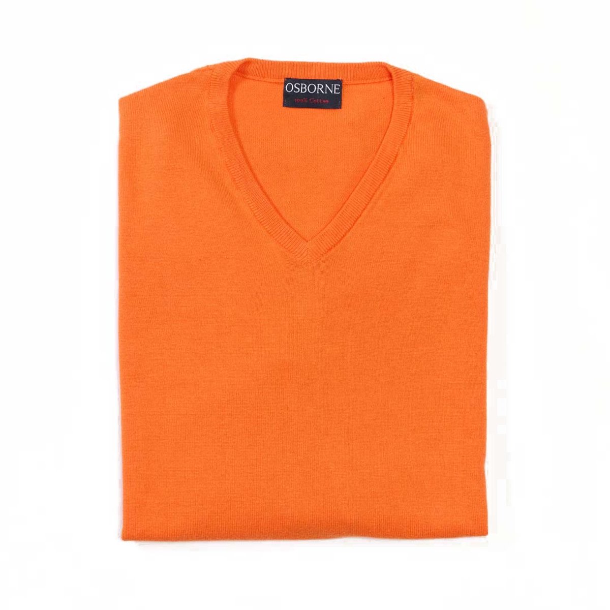 Osborne Knitwear Trui met V hals - Katoen - Orange - M