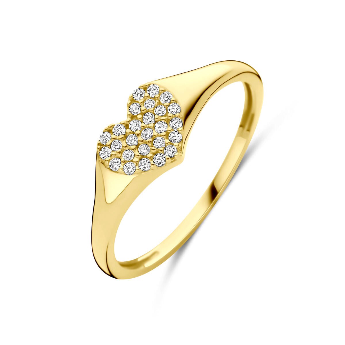 14K Geelgouden Ring Hart Zirkonia 4034151