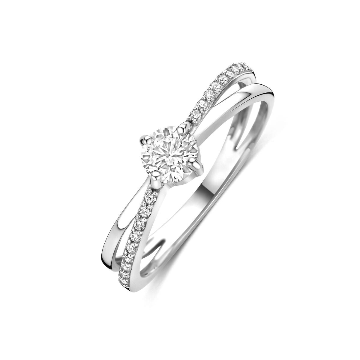 Zilveren Gerhodineerde Ring Zirkonia 1341177