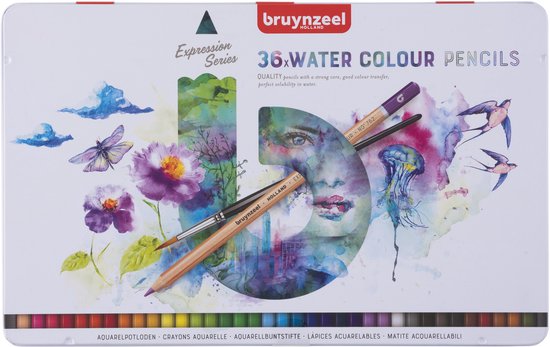 Bruynzeel Expression aquarelpotloden blik 36