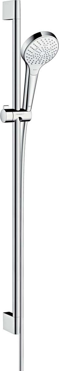 Hansgrohe Croma Select S Multi glijstangset met Croma Select S Multi handdouche 90cm met Isiflex`B doucheslang 160cm wit/chroom