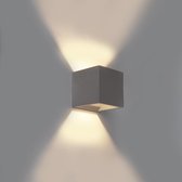 QAZQA box - Industriele Wandlamp voor binnen - 1 lichts - D 115 mm - Grijs - Industrieel -  Woonkamer | Slaapkamer | Keuken