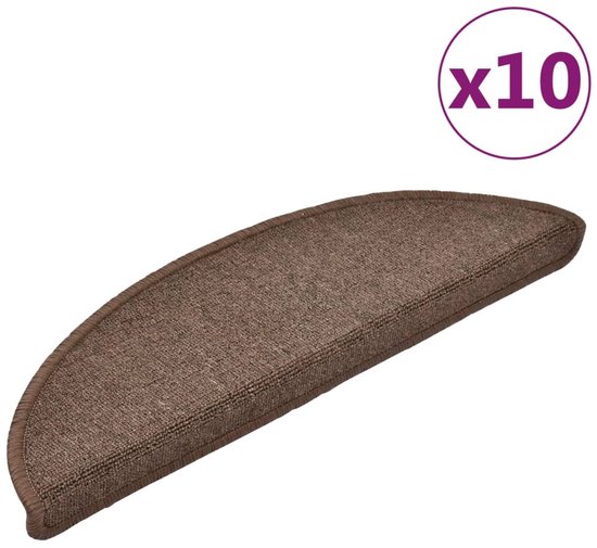 Vidaxl trapmatten 10 st 56x17x3 cm bruin halfrond
