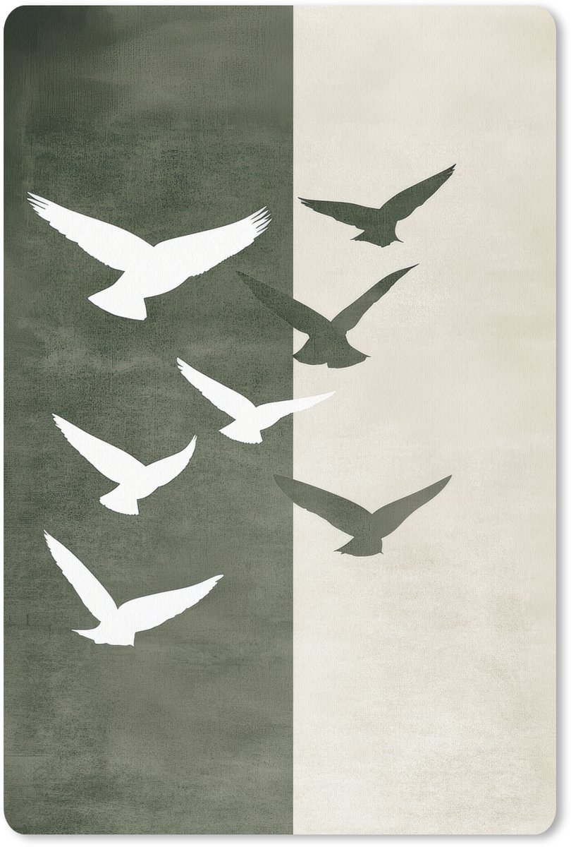 Muismat 18x27 cm - Mousepad Japandi - Vogel - Groen - Muismatten