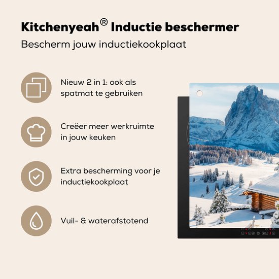 KitchenYeah® Protection plaque induction 90x52 cm - Paysage - Hiver - Neige - Protege plaque de cuisson - Couvre plaque induction - Protecteur d'induction - Cuisine