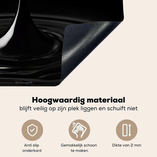 KitchenYeah® Protection plaque induction 70x55 cm - Noir - Eau - Goutte - Protege plaque de cuisson - Couvre plaque induction - Protecteur d'induction - Cuisine