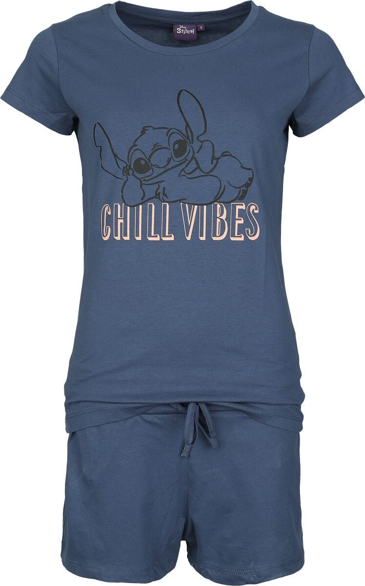 Disney Lilo & Stitch Chill Vibes Pyjama blauw Katoen