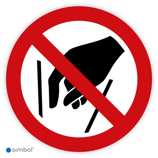 Simbol® - Stickers Verboden in te grijpen (P015) - Formaat ø 10 cm.
