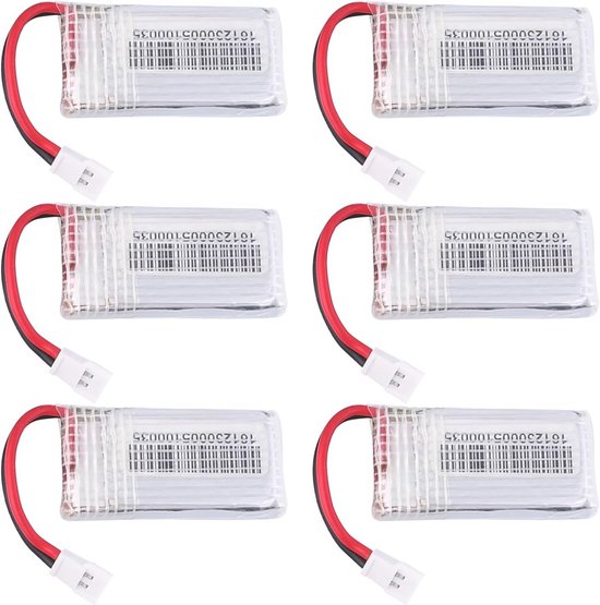 1S LiPo accu 3,7V 380mAh 25C met Molex stekker - Ideaal voor RC Quadcopter en Drone Onderdelen (6 stuks)