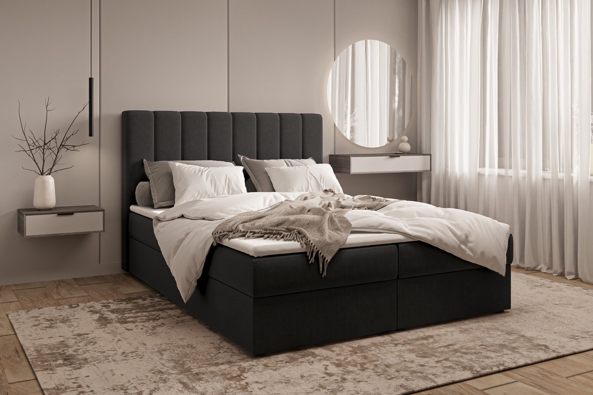Gestoffeerd Continentaal Bed, Bonell-matras en Topper, TweepeInspireME Boxspring Bed 01 - 180x200 Trinity 16 thumbnail 6