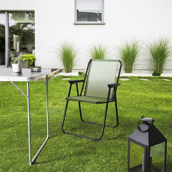 Home Deco Factory camping/strand stoel - aluminium - inklapbaar - groen - L45 x B54 x H84 cm - klapstoelen — afbeelding 5