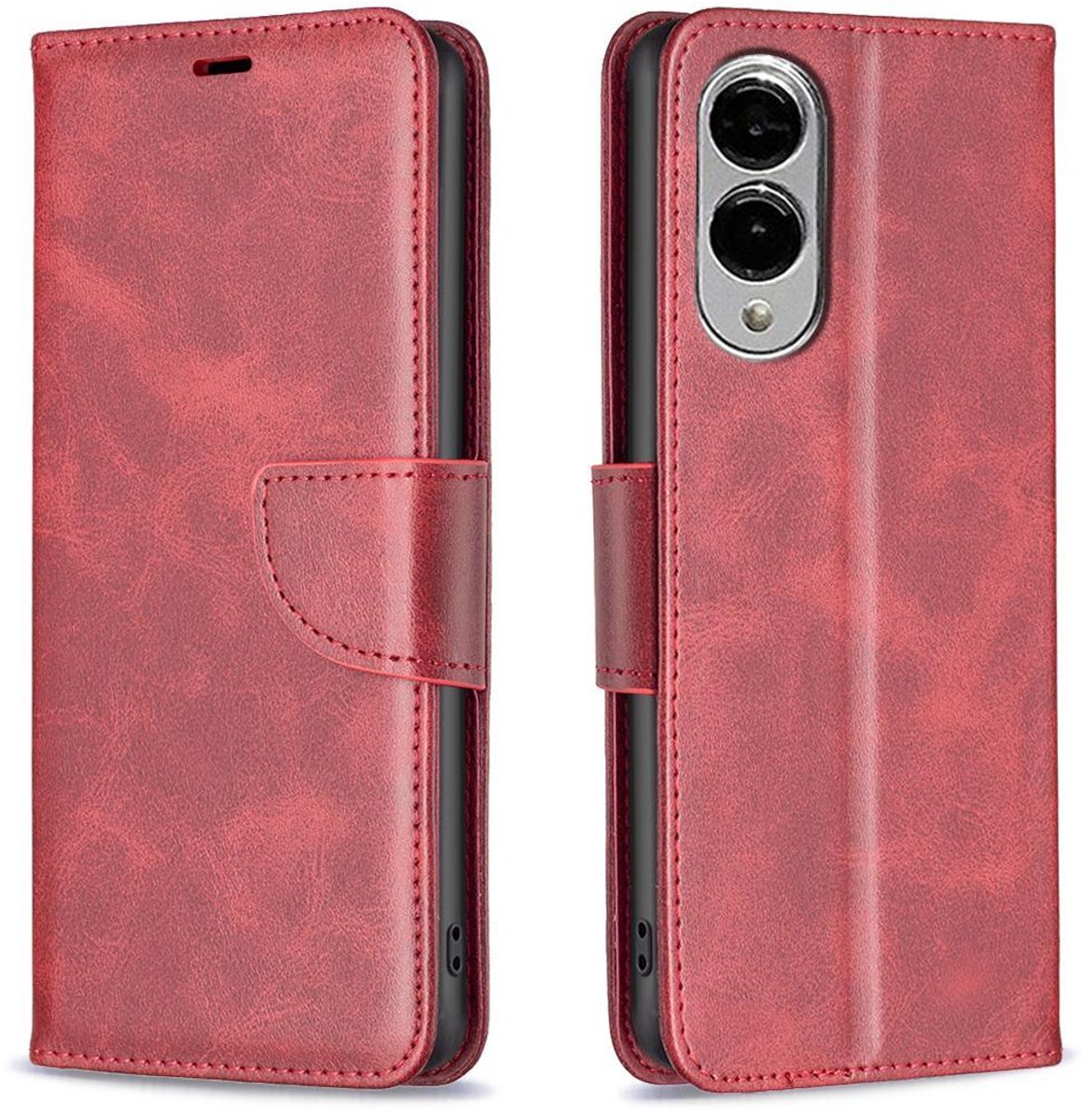 Mobigear Telefoonhoesje geschikt voor Samsung Galaxy S25 Edge Hoesje | Mobigear Excellent Bookcase Portemonnee | Pasjeshouder voor 3 Pasjes | Telefoonhoesje voor Pinpas / OV Kaart / Rijbewijs - Rood