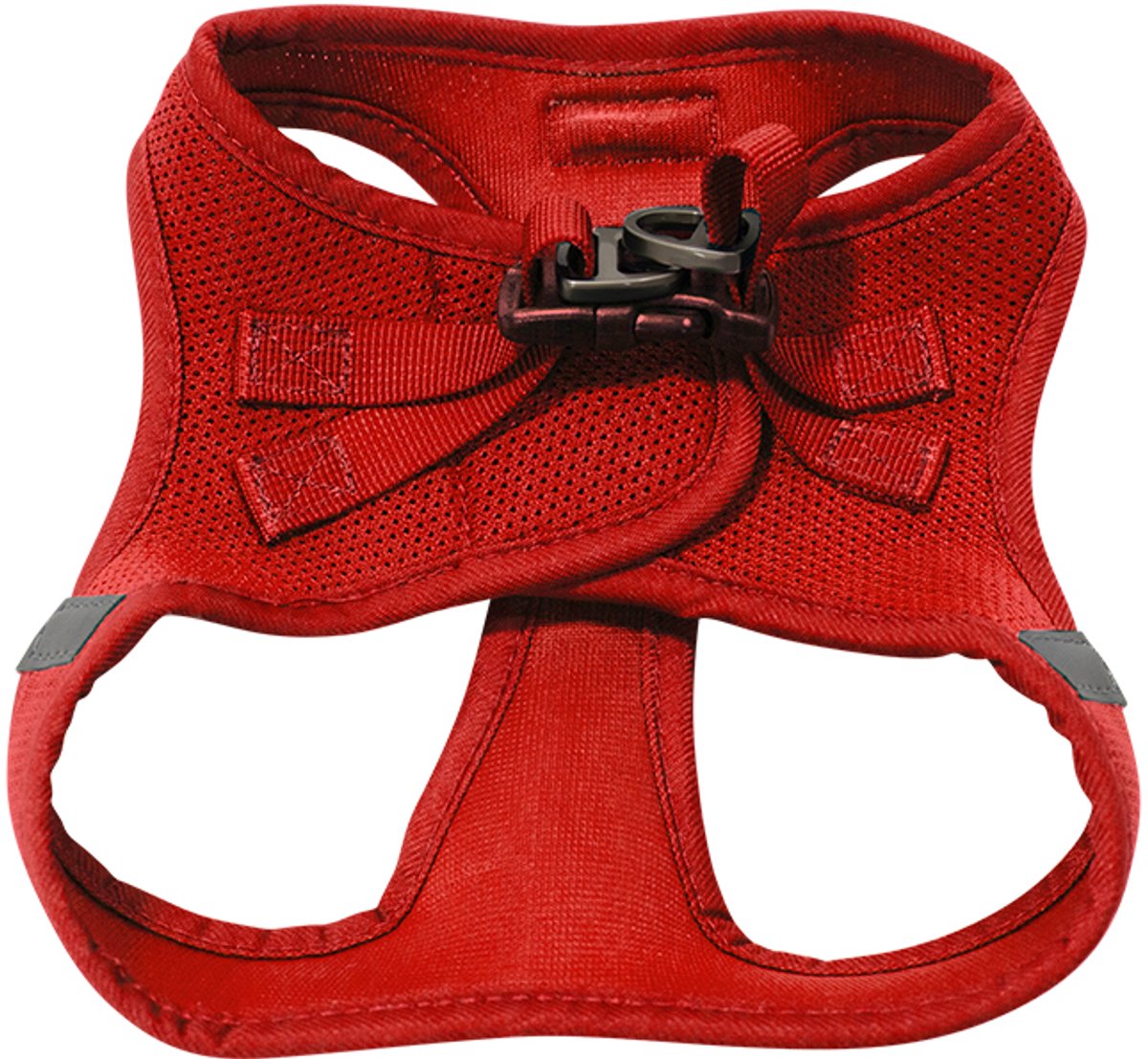 Jack & Vanilla - expedition hondentuigje mesh rood XS zeer kleine hondjes - nek 26 borst 30 cm - reflecterend