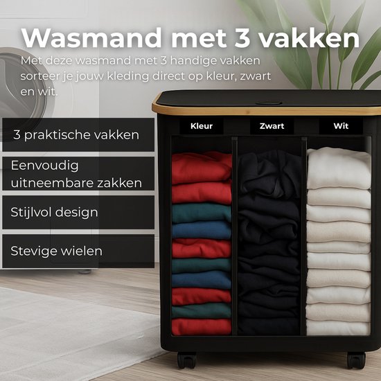 Household Essentials 7172 Rolling Wasmand met Heavy-Duty Canvas Bag | Antiek Bronzen Frame