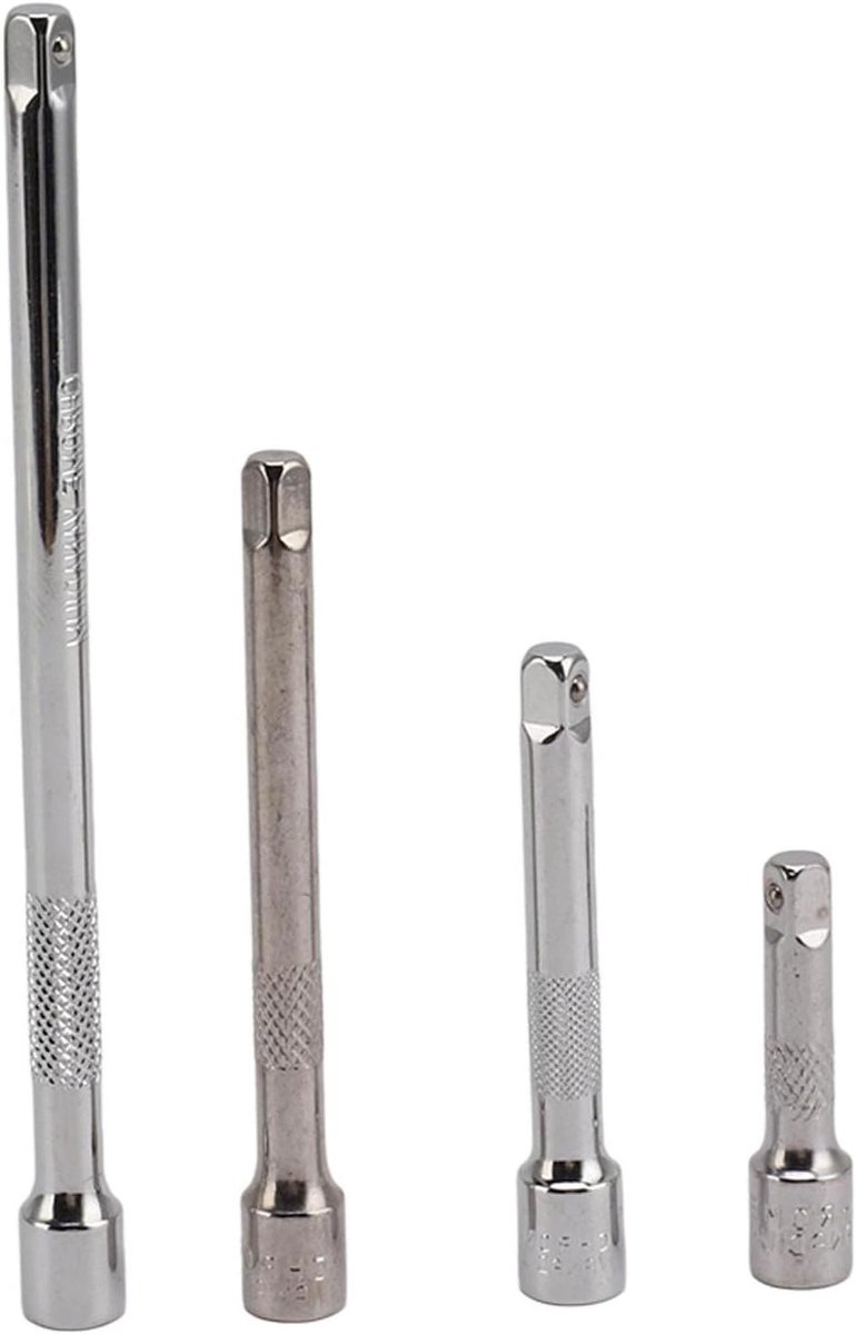4Pcs 1/4" Drive Socket Extension Bar Set - Long Shaft 50mm 75mm 100mm 150mm Upgraded Ratchet for Industrial Mechanical Construction Work