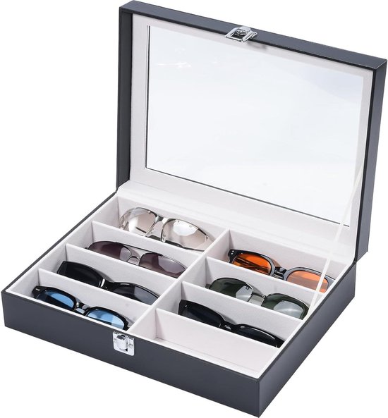 LongMen 8 Slot zonnebril organizer case, zonnebril opbergdoos, 5 Tier zonnebril houder voor meerdere glazen, bril display stand, zonnebril rack Voor mannen en vrouwen LongMen 8 Slot zonnebril organizer case, zonnebril opbergdoos, 5 Tier zonnebril houder voor meerdere glazen, bril display stand, zonnebril rack Voor mannen en vrouwen
