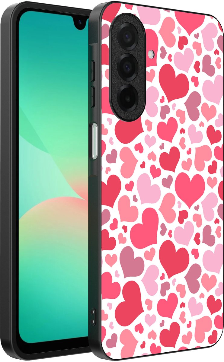 Smartphonica Telefoonhoesje Geschikt voor Samsung Galaxy A26 met Hartjes Print - Hearts Design TPU Backcover Case - Kinder Hoesje met Hartjes Design geschikt voor Samsung Galaxy A26