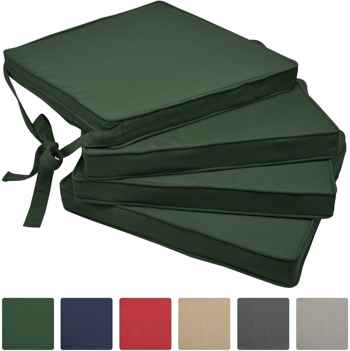 Ibenzoa® Premium Stoelkussenset van Katoen en Polyester, Set van 4, Comfortabele Afmetingen