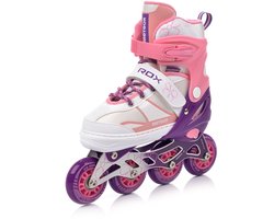 Meteor Rollen S 30-33 Rox - Roze - verstelbare, ABEC-7 carbon lagers, aluminium schaats en PU-wielen
