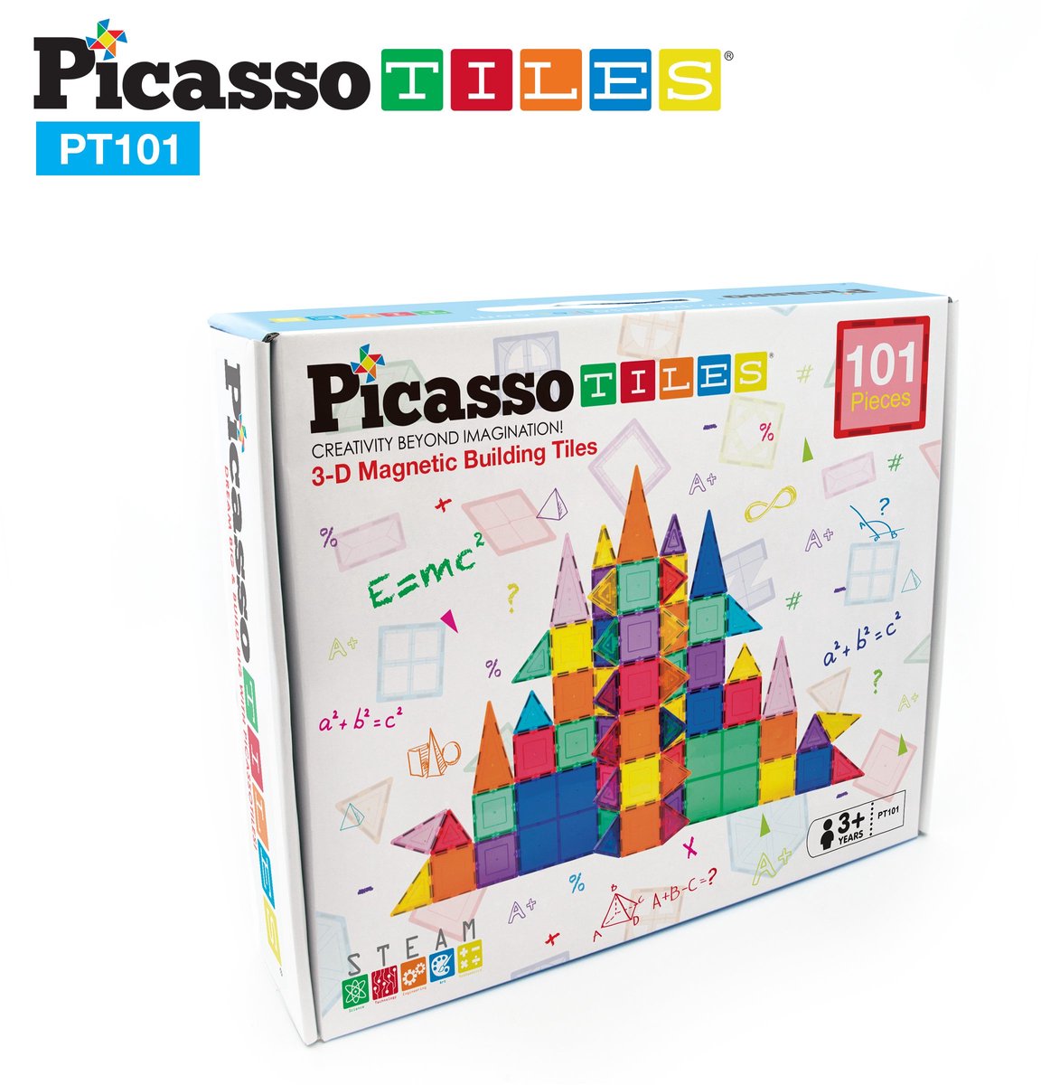 Tactic Picasso Tiles - Constructiespeelgoed - Magnetic Tiles - Magnetische Tegels - Play Set - STEM Speelgoed - Creatief Bouwspeelgoed - 101-Delig - Vanaf 3 Jaar — afbeelding 12