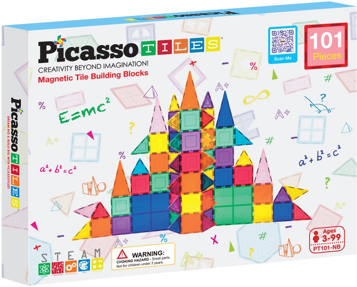Tactic Picasso Tiles - Constructiespeelgoed - Magnetic Tiles - Magnetische Tegels - Play Set - STEM Speelgoed - Creatief Bouwspeelgoed - 101-Delig - Vanaf 3 Jaar — afbeelding 11